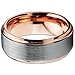 [EnvyJ] 8mm 18K Rose Gold Plated Tungsten Rings Carbide Domed Brushed Men's Women Wedding Band Ring Comfort Fit Finish Fit Size 5-16 w/ velvet ring box FreeShipping Lifetime Guarantee 5-15