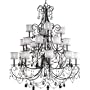 Progress Lighting P4618-131 Twenty-Light, Three-Tier Chandelier with Clear and Onyx Drops and Beads, Black Lacquer