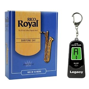 Rico Royal - Baritone Sax #3.5 - Box of 10 with BONUS Legacy LT-01 Keychain Tuner by 