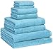 Luxury Extra Large Bath Towel Set - Pack of 8 with 4 Bath Towels (30x60 and 24X48) - Aqua