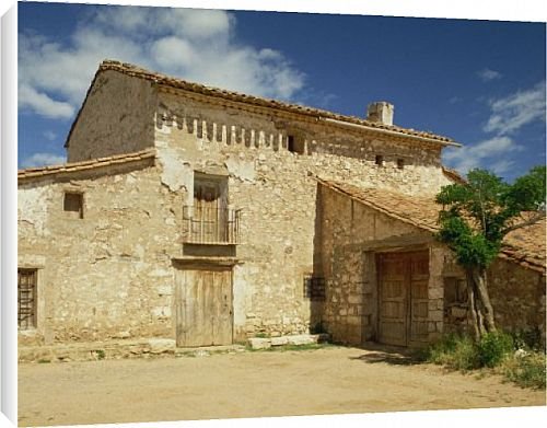 Canvas Prints of Exterior of traditional stone farmhouse near Teruel in Aragon from Robert Harding