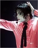 Michael Jackson - pink shirt by Unknown. CANVAS ROLLED. 8.00 inches width by 10.00 inches height. Highest Quality Art Poster Print