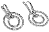 18K White Gold Earrings with European Leverback and Pave set Diamonds.
