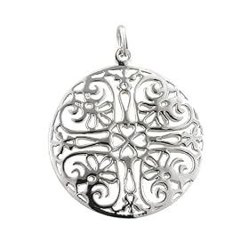 Sterling Silver Filigree Circle Pendant, 18" from amazon.com