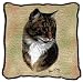 Brown Tabby Cat Woven Lap Square (Throw Blanket)