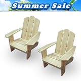 Lohasrus Summer Sale - Two Kids Patio Chair 13740, Dual Non-toxic Clear Painted Fir, for ages 2 to 6, Free Drawing Book