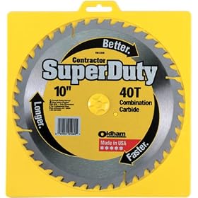 Oldham 100C440 SuperDuty 10-Inch 40 Tooth ATB Laminate and Plastic Cutting Saw Blade with 5/8-Inch Arbor