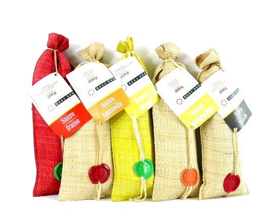 Sampler of Quai Sud cane sugars: Ginger, Lemon, Sugar, Vanilla, Strawberry, each 8 oz in... by Quai Sud
