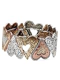 Antique Tri Color Heart Live Love Laugh Fashion Bracelet