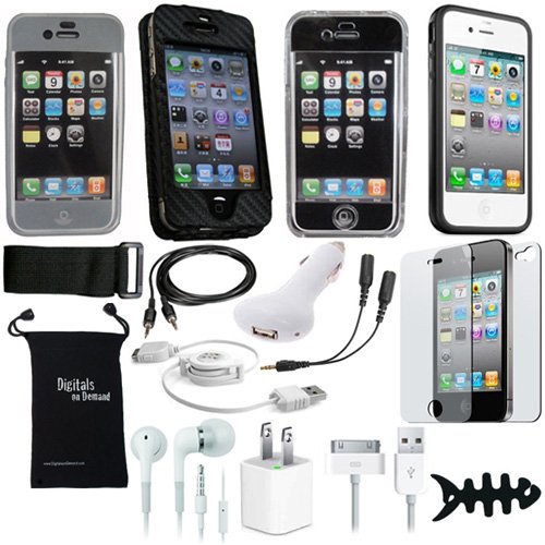 DigitalsOnDemand 15-Item Accessory Bundle for Apple iPhone 4 4G 4S 16GB 32GB