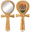 Ankh Egyptian Mirror - Cold Cast Resin - 8" Height