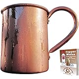 Moscow Mule Copper Mug - 16 oz.- 100% Copper Enhances Taste While Keeping Your Drink Ice Cold - Sturdy Riveted Handle - No Inside Liner - Lifetime Guarantee