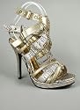 Metallic Crocodile Chain Link Heel