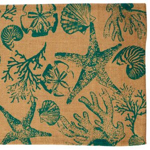 Runner Burlap in Print Table table Aqua runners Seaside aqua 36 Runner Burlap in Print Table table Aqua runners Seaside aqua 36