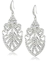 Roman Bride Clear Multi-Crystal Drop Earrings