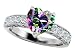 3.00 cttw 925 Sterling Silver 14K White Gold Plated Genuine Heart Shape Mystic Topaz Engagement Ring - Gold Plated Silver
