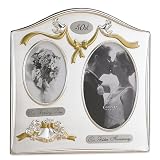 Lawrence Frames Satin Silver & Brass Plated 2 Opening Picture Frame - 50th Anniversary Design