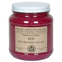 India Tree Raspberry Red Decorating Sugar, 3.4 Pound Jar