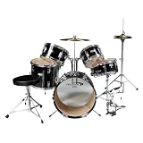 Percussion Plus 5 - piece Junior Drum Set w / Hi - hat - Black - B0007LNGFI