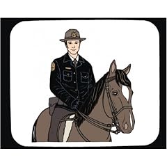 Mauspad mit der Grafik: Mounted Police Officer