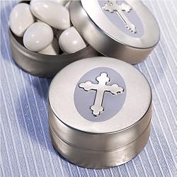 Tin Silver Cross Design (50 per order) Wedding Favors