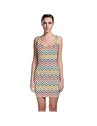Stretchy Chevron Print Polyester/Spandex Bodycon Dress 