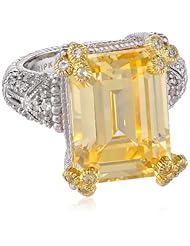 Judith Ripka "Estate" Emerald Cut Stone Yellow Ring