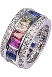 Morganite Blue Topaz Garnet Amethyst Ruby Pink Kunzite Aquamarine 925 Sterling Silver Ring Size 6 to 12