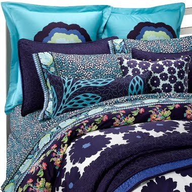 AMY BUTLER Blue DREAM DAISY Floral 3PC FULL/QUEEN 