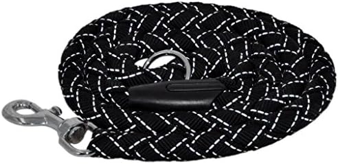 MeowWoof Reflective Dashedline Twist Safety Dog Lead 4ft, 5/8" width Black