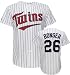 Boof Bonser Navy Majestic MLB Home White Replica Minnesota Twins Jersey