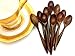 DDPREMIUM Small Wooden Teaspoons, Coffee Spoons, Handcraft Siamese RoseWood, Set 10 of 5 Inch, Brown