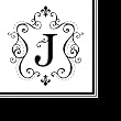 Monogram Elegant Initial Luncheon Napkin - J