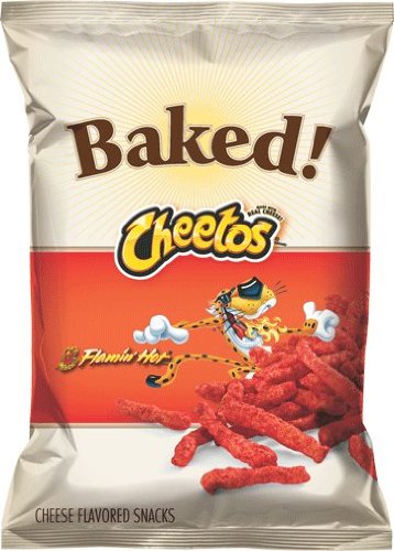Baked! Cheetos Crunchy Flamin’ Hot Cheese Flavored Snacks, 11oz Bags (Pack of 7)