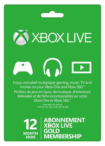 Microsoft Xbox Live Subscription Card For Xbox 360 Xbox One 12 Month Mois