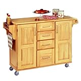 Large Cart With Wood Top - Natural