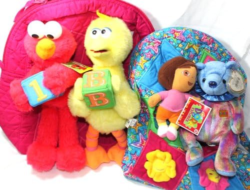 2 JackPopz BackPacks Seasme Street Elmo and Bid Bird and Dora the Expoler