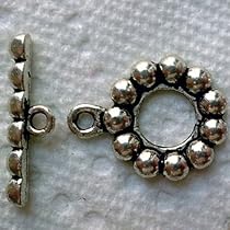 10 Sets Antique Silver Dot Round Toggle Clasps 20mm ~ Jewelry Making ~