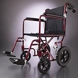Medline Deluxe 12 Inch Wheels Transport Lightweight Wheelchair - Great for Outdoors