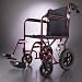 Medline Deluxe 12 Inch Wheels Transport Lightweight Wheelchair - Great for Outdoors - Blue