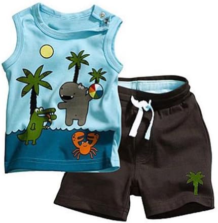Sunsent Baby Boys Sleeveless Tank Tops Vests T-shirts Blouse Pants Shorts 0-3Y