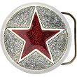 Glitter Red Star Round Belt Buckle