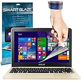 SmartGlaze ( Pack Of 3 ) ASUS EeeBook X205TA 11.6 Laptop Case Custom Made Crystal Clear Premium LCD Screen Protectors Packs With Polishing Cloth & Application Card