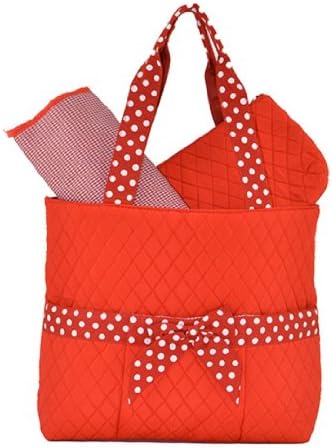 Bellaza Quilted Solid 3pc Diaper Tote Bag