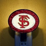 FLORIDA STATE SEMINOLES Team Logo ART-GLASS NIGHTLIGHT (4 1/2 x 4 3/4) by Memory Company