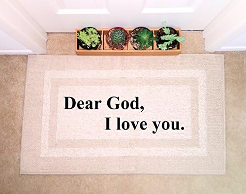 Dear God, I Love You Doormat / Welcome mat / indoor accent rug / Housewarming Gift / HANDPAINTED
