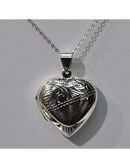 Silver Heart Locket 18" Silver Chain