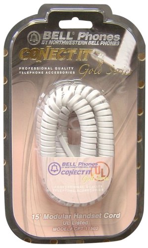 NWB Conect-It Modular Handset Cord 15' WHITE