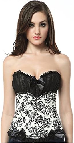 Doublean Women Flower Pattern Lace Bustier Waist Corset Waist Cincer Overbust