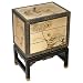 EXP Handmade Asian Furniture - 24" Gold & Black Wood Chinese Standing Storage Cabinet / End Table
